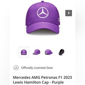 NWOT Mercedes AMG Petronas F1 2023 Lewis Hamilton Cap - Purple. OS/Unisex.